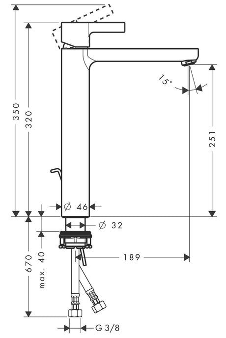 hansgrohe Metris S 31022 高身面盆龍頭-hong-kong