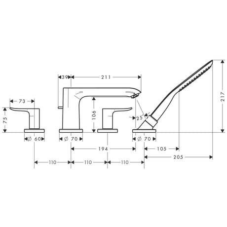 hansgrohe 31442 Metris 浴缸龍頭-hong-kong