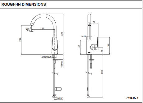 KOHLER K-74053K-4-CP TAUT 廚房龍頭-hong-kong