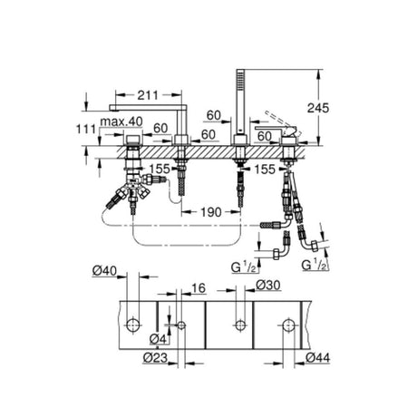 德國 GROHE 29307003 Plus 缸邊龍頭 (德國製造)-hong-kong