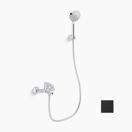 KOHLER K-28194T-4-BL BEAM 掛牆式浴缸龍頭 (黑色)-hong-kong