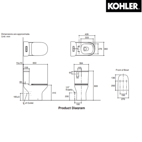 KOHLER K-78476H-0 MODERN LIFE 分體式自由咀座廁-hong-kong
