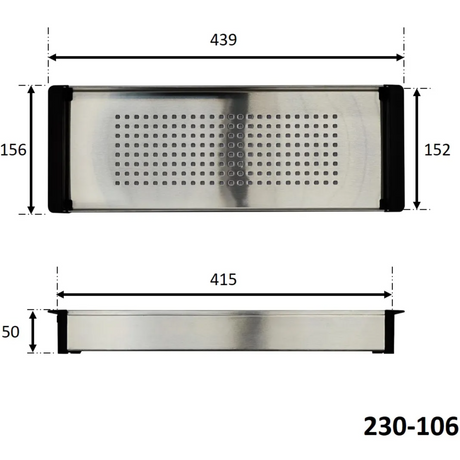 FRANKE 230-106 (112.0066.060) Kubus 2 滴水盤 439x156x50mm (KNG系列適用)-hong-kong