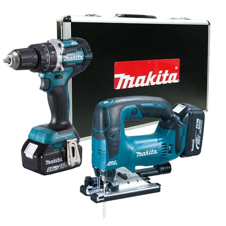 Makita 牧田 DLX2202TX1 18V 鋰電充電式工具套裝 (衝撃電鑽+曲線鋸)-hong-kong