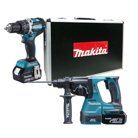 Makita 牧田 DLX2204TX1 18V 充電式工具套裝 (衝撃電鑽+電錘) (5.0Ah)-hong-kong