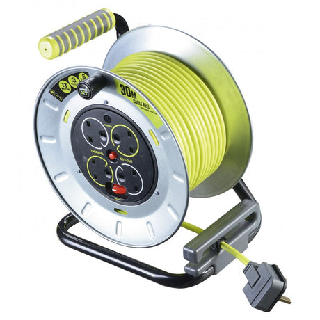 英國 Masterplug OTMU30134SL-PX 4 Socket 13A 30M 電線拖轆-hong-kong