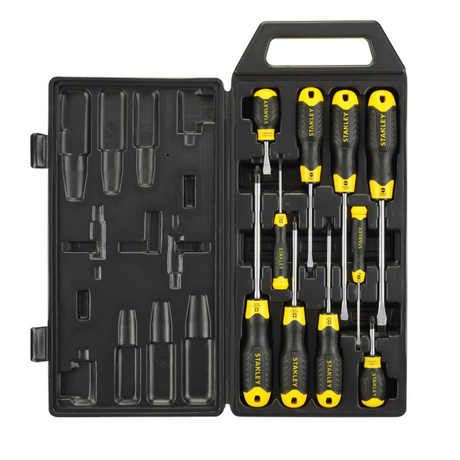 STANLEY史丹利 65-005C-23CUSHION GRIP 10件套膠柄一字十字螺絲批套裝-hong-kong