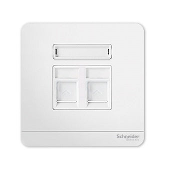 Schneider 施耐德 – 兩位RJ45八線6e類數據插座,Keystone面板備防塵活門 E8332RJS6 WE/DG-hong-kong