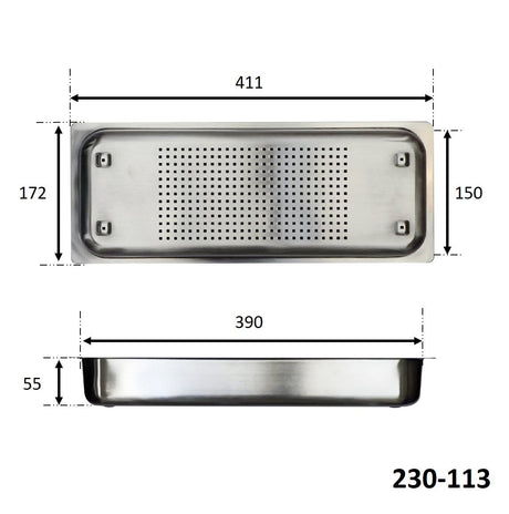 FRANKE 230-113 滴水盤 411x172x55mm (MRX, KBG系列適用)-hong-kong