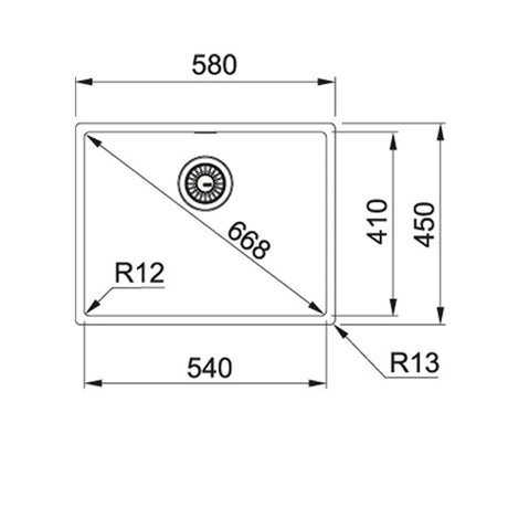 FRANKE BXX 210-54 (127.0554.252) Box 不銹鋼 檯面/檯底 單星盆 580x450x200mm 銀色-hong-kong
