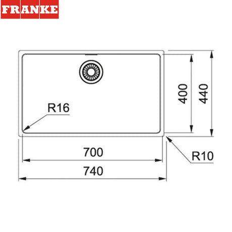 FRANKE MRX 110-70 (122.0531.911) Maris 不銹鋼 檯底 單星盆-hong-kong