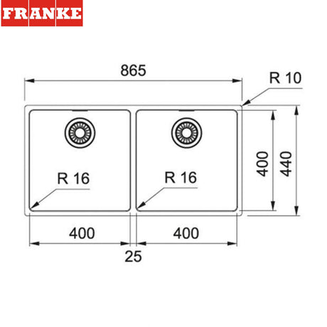 FRANKE MRX 120-40-40 (122.0531.854) Maris 不銹鋼 檯底 雙星盆-hong-kong