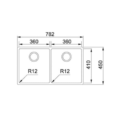 FRANKE BXX 220-36-36 Box 不銹鋼 檯面/檯底 雙星盆 782x450x200mm 銀色-hong-kong