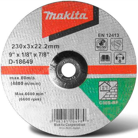 Makita 牧田 D-18649 直徑230mm 切割砂輪片 (切割石材及磚塊用) (50件)-hong-kong