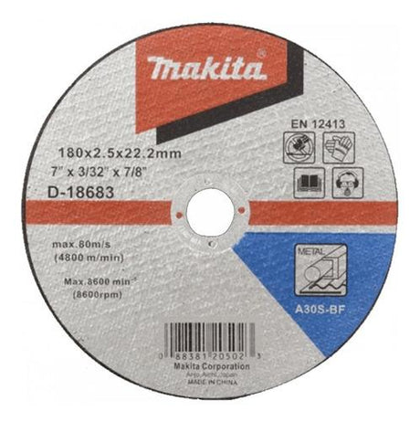 Makita 牧田 D-18683 直徑180mm 切割砂輪片 (切割金屬用) (50件)-hong-kong