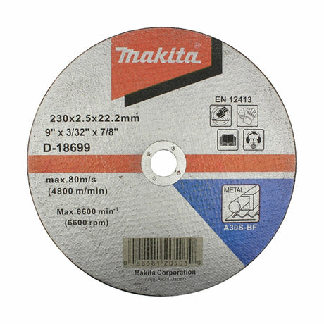 Makita 牧田 D-18699 直徑230mm 切割砂輪片 (切割金屬用) (50件)-hong-kong
