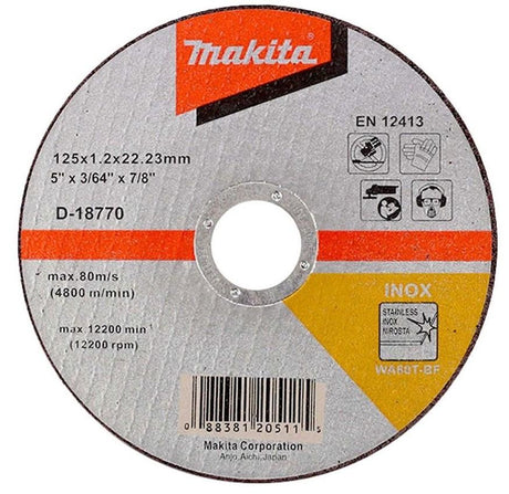 Makita 牧田 D-18770 直徑125mm 薄切割砂輪片 (切割金屬用)-hong-kong