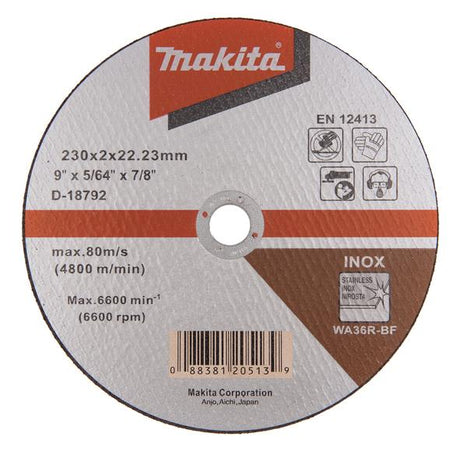 Makita 牧田 D-18792 直徑230mm 薄切割砂輪片 (切割金屬用)-hong-kong