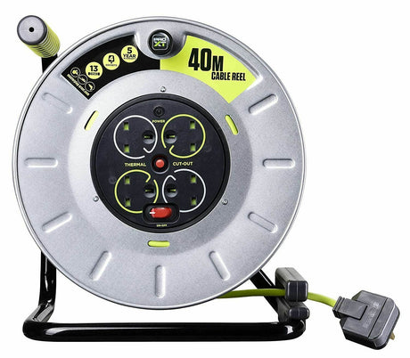 英國 Masterplug OTLU40134SL-PX 4 Socket 13A 40M 電線拖轆-hong-kong