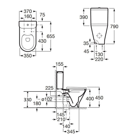 ROCA The Gap Round Rimless 自由咀分體座廁配SUPRALIT?油壓板套裝 3410N0+3420N8+801D12 白色-hong-kong