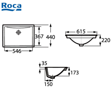 Roca 32711M Diverta 枱下式洗臉盆-hong-kong