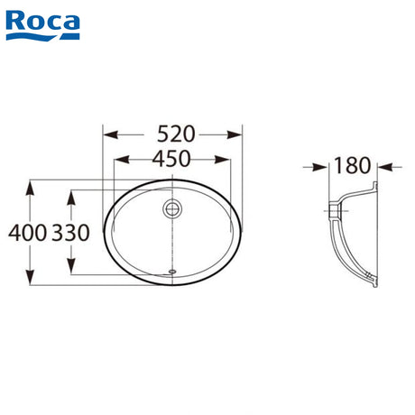 ROCA A327302000 Neo Selene 檯底盆 520x400x180mm 白色-hong-kong