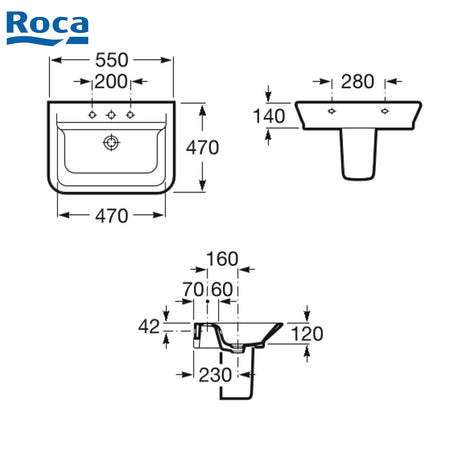 Roca 327475 Gap 掛牆/座枱洗臉盆-hong-kong